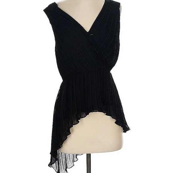 BCBG Max Azria Black Pleated Blouse – Flowy Modern Fit - Picture 1 of 4